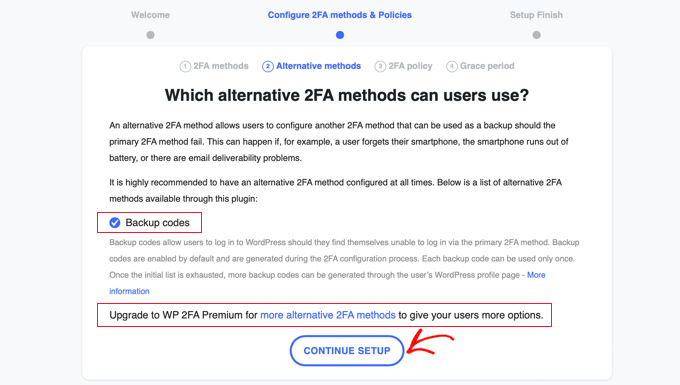 WP 2FA Alternative 2FA Methods