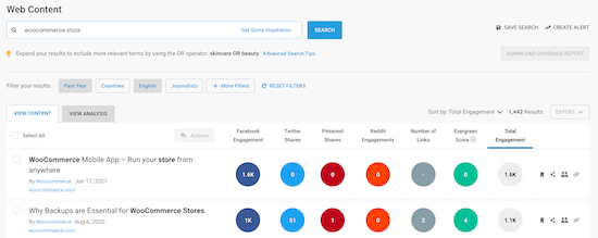 Buzzsumo 内容研究示例