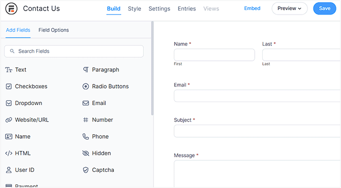 Create a contact form with Formidable Forms