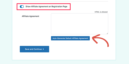 Generate affiliate agreement