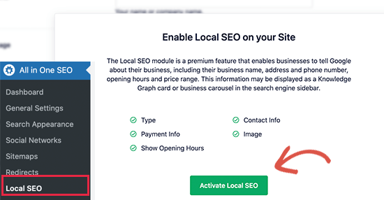 Enable Local SEO