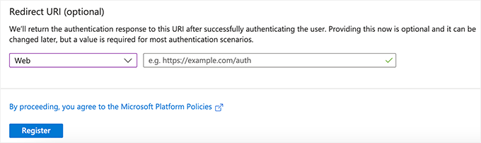 Redirect URI Settings