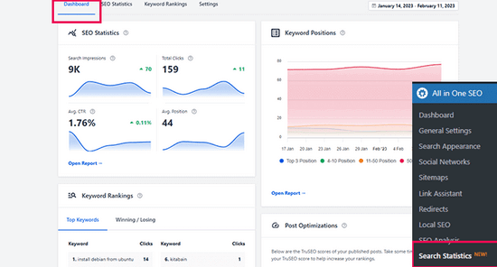 AIOSEO Search Statistics addon