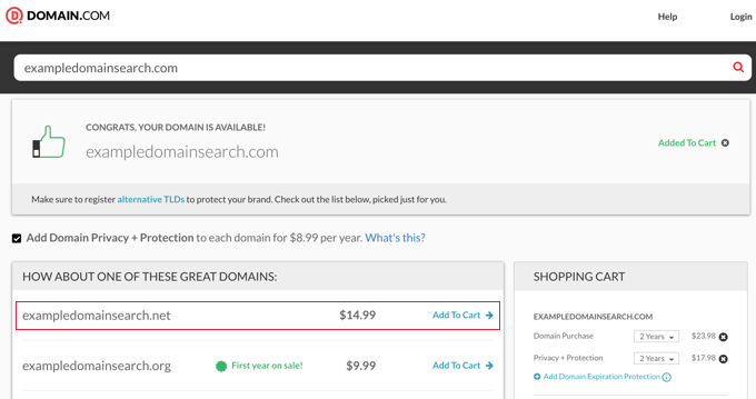 The .net domain is being promoted as an alternative to the .com one