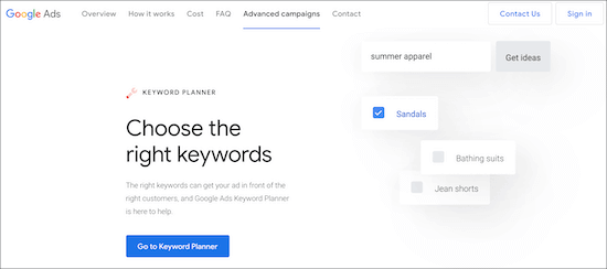 Google Ads Keyword Tool