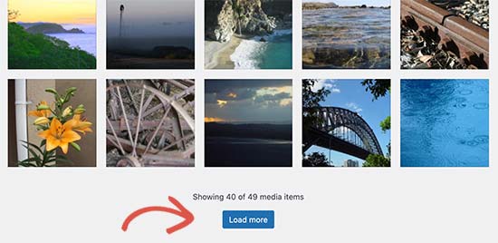 Load more button in Media Library
