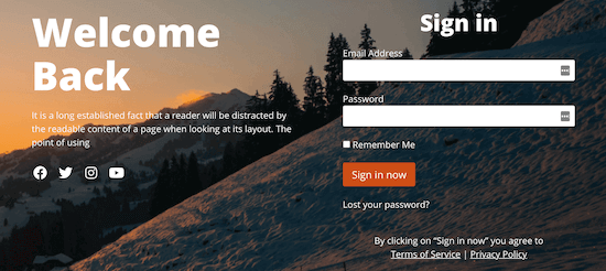 Sample login page