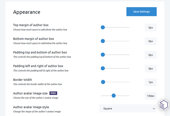 Simple Author Box settings