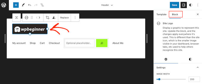 Customizing the site logo block using the full-site editor (FSE)