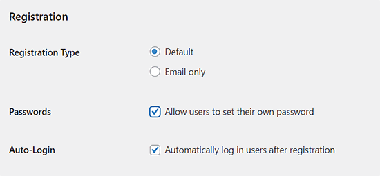 Theme My Login registration settings