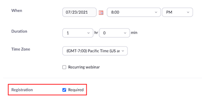 Zoom webinar registration required