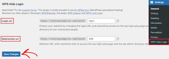 wordpress login url