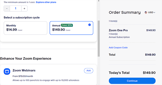 Zoom pricing