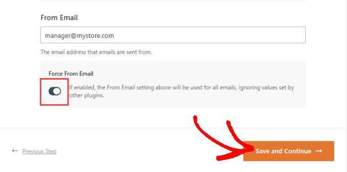 Force from email