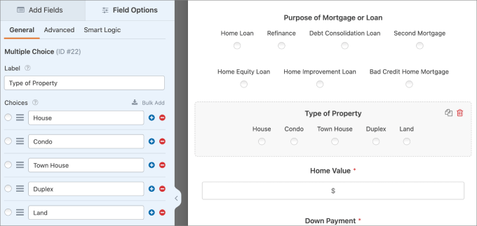 field options general tab wpforms