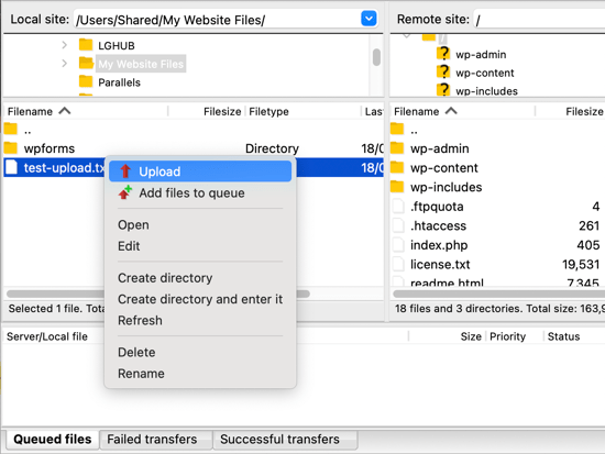 how to upload to ftp via browser