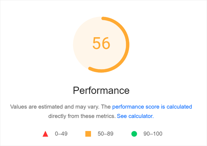 Instapage's mobile speed score