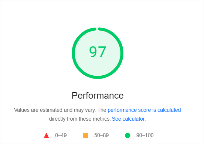 Leadpages' desktop speed score