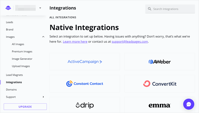 Leadpages' integrations