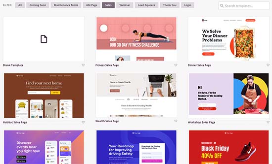 Sales page templates