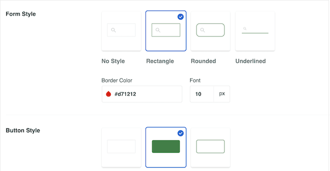 Changing the WordPress form style