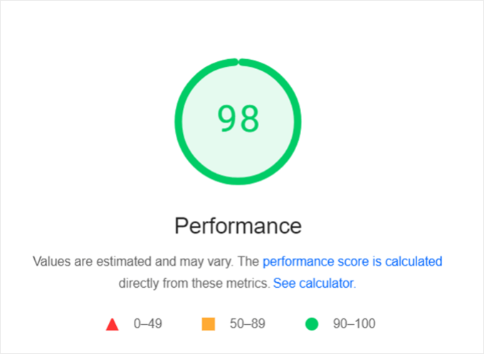 SeedProd's desktop speed score