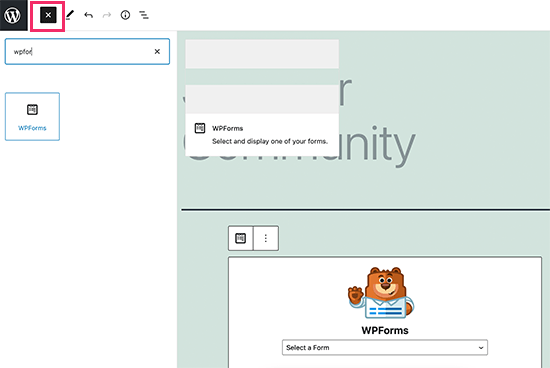 WPForms block
