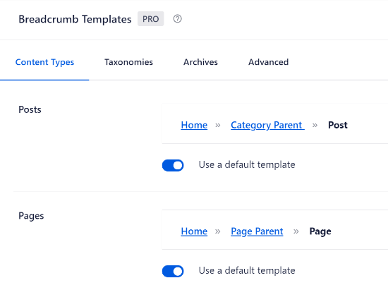 AIOSEO Breadcrumb Templates