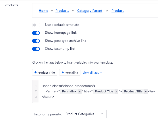 Personalize o modelo de localização atual do produto