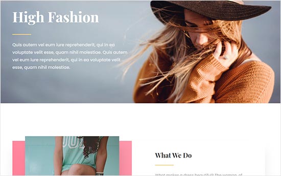 Crear con WordPress Sitio web de moda