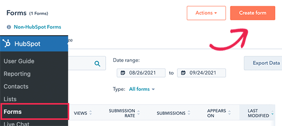 HubSpot forms