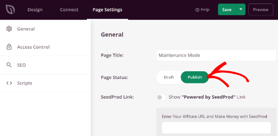 Publish your maintenance mode page