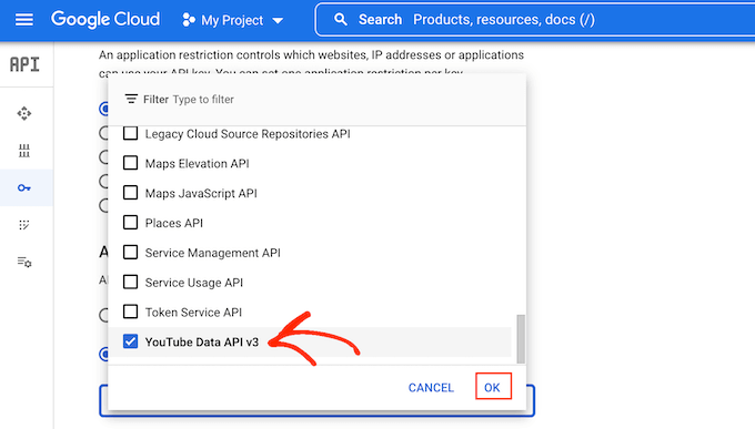 Creating a secure and restricted YouTube API key