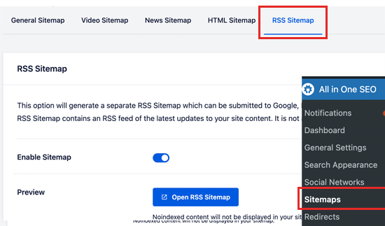 RSS sitemap