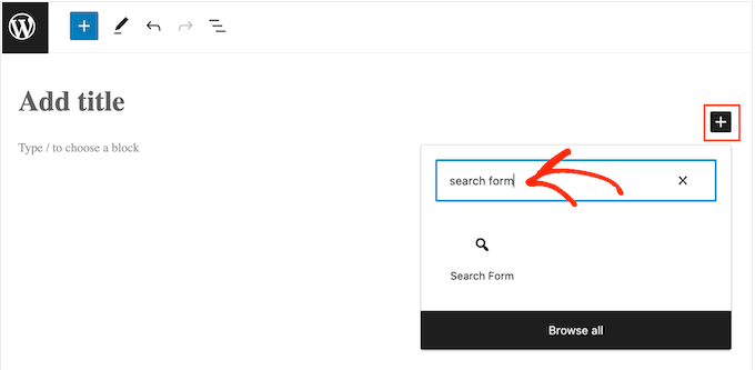 Adding a custom search form to a page or post