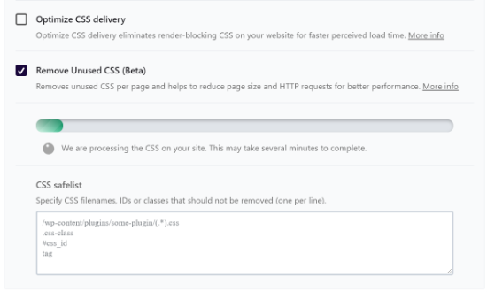 View remove unused CSS progress bar