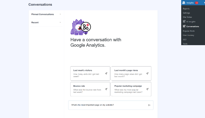 AI conversations MonsterInsights