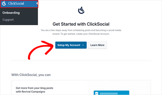 Set up ClickSocial