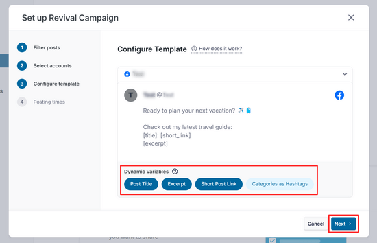 Create post template in ClickSocial