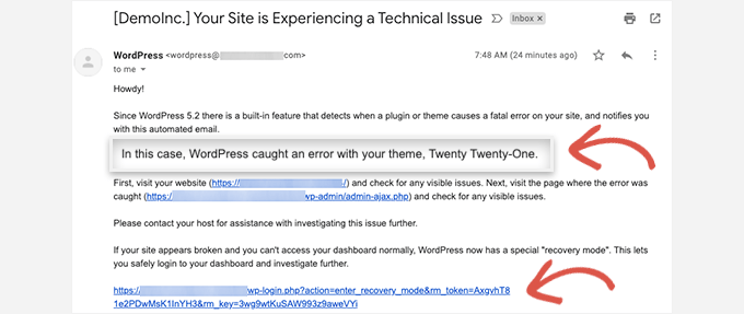 Critical error caused by a WordPress theme