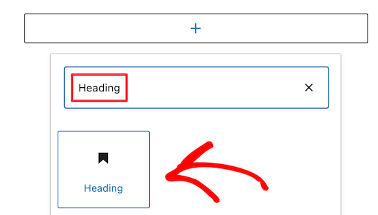 Select heading block