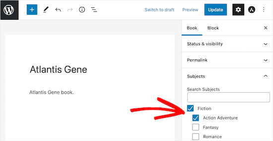 Taxonomies sorting example