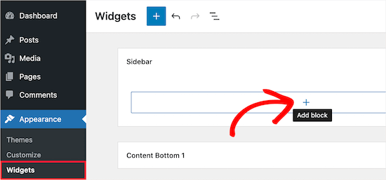 Add new sidebar widget block