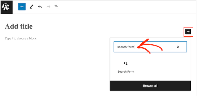 Adding a search form to any WordPress page or post