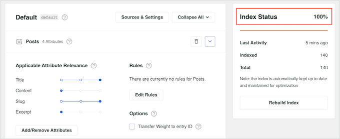 Rebuilding the WordPress search index