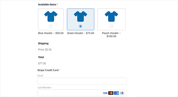 Shipping discount calculator form preview