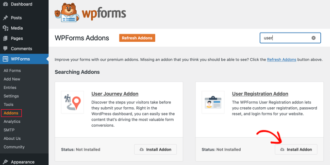 WPForms 用户注册插件