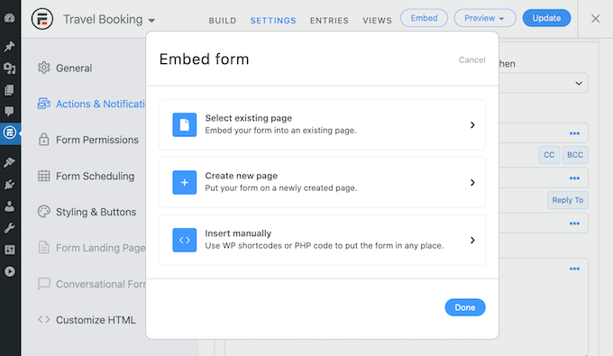 How to add a booking form to your WordPress website.