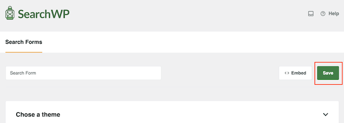 Saving your custom WordPress search form