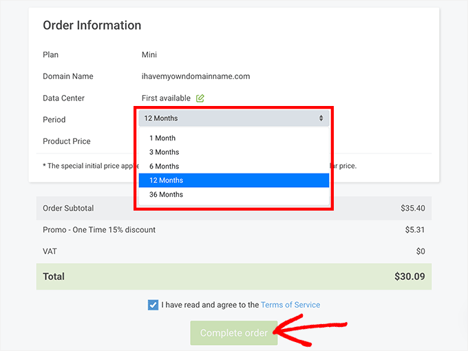 ScalaHosting order review and checkout